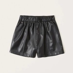 Abercrombie & Fitch Black Faux Leather Shorts